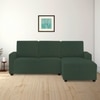 Right Aligned 2 Seater Right Aligned Chaise Olive Green Sofa Cover