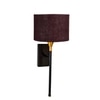 Devansh Metal Electric Wall Light in Black Colour with Brown Shade Count of 1 Light