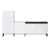 Trudo Modular Shoe Cabinet Combo with 12 Pair Seat Cabinet, 6 Pair Cabinet & 10 Pair Cabinet – Complete Modular Shoe Storage Set
