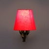 Devansh Metal Electric Wall Light in Antique Gold Colour with Red Shade Count of 1 Light