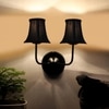 Devansh Dual Black Wallmounted Lamp With Cotton Black Shade