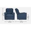 Spino Leatherette One Seater Manual Recliner in Blue Colour