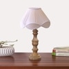 Devansh Off-White Cotton Vintage  Lamp With Wood Base (12X20)