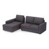 Apollo Sofa (Colour : Steel, Cushion : Hard, Back Type : Regular, Seating Capacity : Left Aligned 2 Seater + Left Aligned Chaise + Ottoman)
