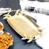 Leaf Aluminium Tray In Gold Colour