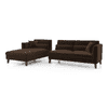 Lewis Sectional Sofa (Colour : Dark Earth, Cushion : Hard, Seater : Left Aligned 3 Seater + Left Aligned Chaise)