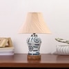 Devansh Off-White Cotton Shade Cross Pleated Lamp With Wood & Mosaic Glass Base For Decoration/Office/Home/Gifting/Study For Decoration/Office/Home/Gifting/Study