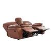 Tigris Leatherette 2 Seater Manual Recliner Sofa in Brown