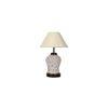 Raven off-white cotton Glass Table lamp with Iron Base