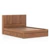 Koro Solid Wood King Size Drawer Storage Bed In Amber Walnut Finish