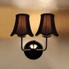Devansh Dual Steel Metal  Wallmounted Lamp With Cotton Steel Metal  Shade