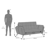 Vetra 2 Seater Leather Sofa In Slate Grey Colour