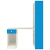 Austin Study Desk with Drawer and Built In Bookshelf in Azure Blue Colour