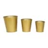Glass Shape Planter Set Of 3 In Gold Colour