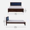 Dhunja Solid Sheesham Wood  King Size  blue Upholstered  Bed In Provincial Teak Finish