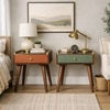 Punko Solid Wood Bed Side Table In Light Brown Finish
