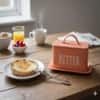 Galvanized Rectangular Butter Box In Orange Colour