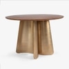 Akar Solid Wood Four Seater Dining Table in Gold Finish