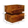 Cnc Square Solid Wood Bedside Table in Honey Finish