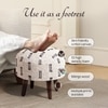 Bohemian Jacquard Wooden Ottoman in Black & Off White
