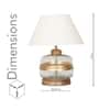 VARELLO Clear Glass Table Lamp with Gold Accent and Wood Base