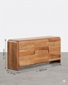 Riverhedge Solid Acacia wood Sideboard with 6 Drawers in Natural Finish