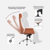 Shark Leatherette High Back Office Chair In Cream And Tan
