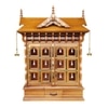 tanuja engineered wood prayer unit in teak finish