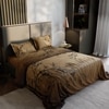 Stoa Paris Super King Size 100% Cotton Bedsheet with 2 Pillow Covers  Size Brown Charcoal