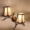 Devansh Metal Electric Wall Light in Gold Colour with off-white Shade Count of 2 Lights