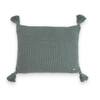 Moss Knit Beetle Green Cotton Knitted Decorative Cushion Cover 16 x 16 Inches