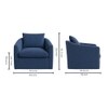Oxford Boucle Fabric Lounge Chair in Blue Colour