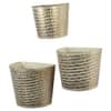 Hammered Wall Planter Set Of 3 In White And Gold Colour
