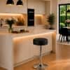 Doe Buck Linon Adjustable Bar Stool in Ivory White Colour with Chrome Base
