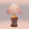 Devansh Conical Multi Cotton Shade Lamp With Wood & Mosaic Glass Base For Decoration/Office/Home/Gifting/Study For Decoration/Office/Home/Gifting/Study -(10X10X14.5) Inches -A