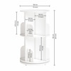 360° Rotating Bookshelf – 2 Tier Wooden Book Storage Rack, White Finish