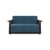 Serra Wooden Sofa - Mahogany Finish (Colonial Blue)