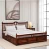 Nilaya Sheesham Wood King Size Bed in Honey Oak Finish with Box Storage