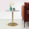 Metalsmith Ally Round Side Table – Metal & Marble, Gold Finish