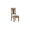Tessa Solid Wood Dining Chair In Sienna Teak Finish With Wheat Brown Colour Fabric