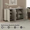 Dorian Engineered Wood Sideboard With Ceramic Top In Taupe High Gloss Finish