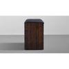 Footsie - Engineered Wood Horizontal Shoe Rack with Cushion Seat, (2 Door, 15 Pair, Dark Walnut)