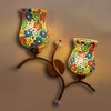 Devansh Metal Electric Wall Light in Gold Colour with Multi Shade Count of 2 Lights