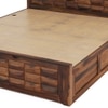 Shashi Solid Wood King Size Bed With Box & Front Drawer Storage Bed In Provincial Teak Finish