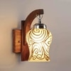 Devansh Solid Wood Electric Wall Light in Brown Colour with Multi Shade Count of 1 Light