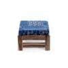Amber Rosewood Foot Stool with Indigo Patch Kantha Cushion