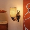 Devansh Metal Electric Wall Light in Antique Gold Colour with White Shade Count of 1 Light