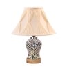 Devansh Off-White Cotton Shade Curtain  Lamp With Wood & Mosaic Glass Base For Decoration/Office/Home/Gifting/Study For Decoration/Office/Home/Gifting/Study