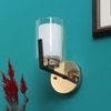 Eliante Modern Wall Lights Mild Steel & Glass Material Brown, Gold & White Finish