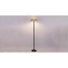 Winifred Beige Natural Fiber Floor Lamp with Black Iron Base